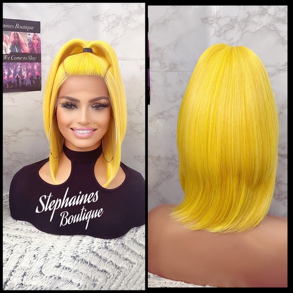Human Hair blended lace front wig main image 7